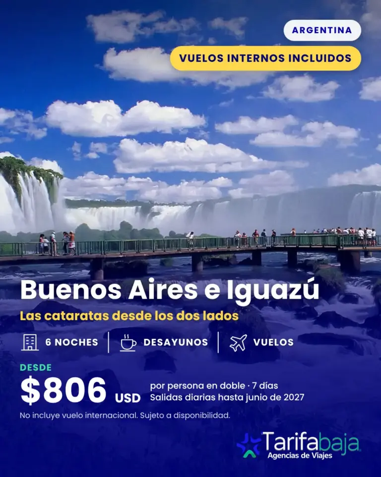 Flyer de Buenos Aires e Iguazú con vuelos internos