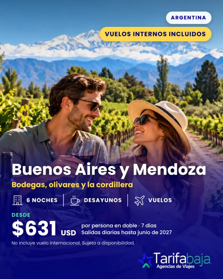 Flyer de Buenos Aires y Mendoza con vuelos internos