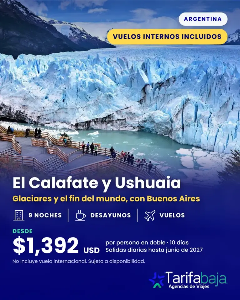 Flyer de Buenos Aires, El Calafate y Ushuaia con vuelos internos